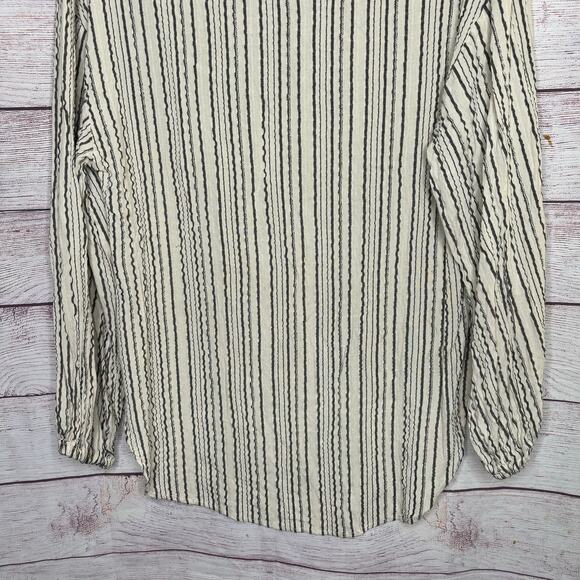 Free People Ivory Rhythm of the Night Striped Long Sleeve Top Size XS - Picture 4 of 11